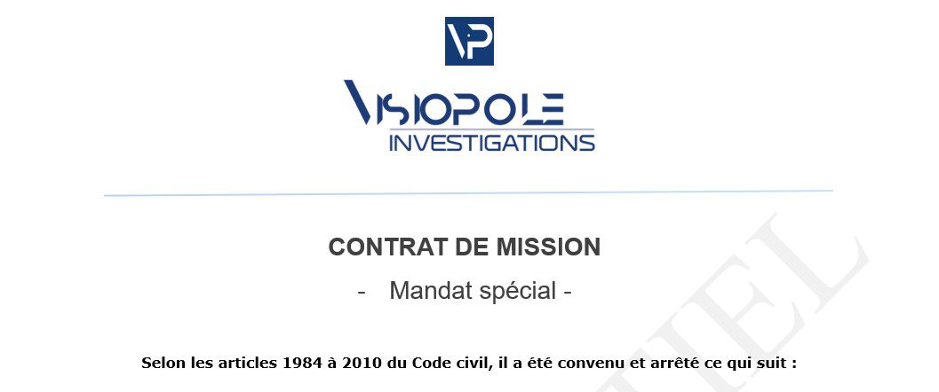 contrat de mandat detective prive paris et ile de france